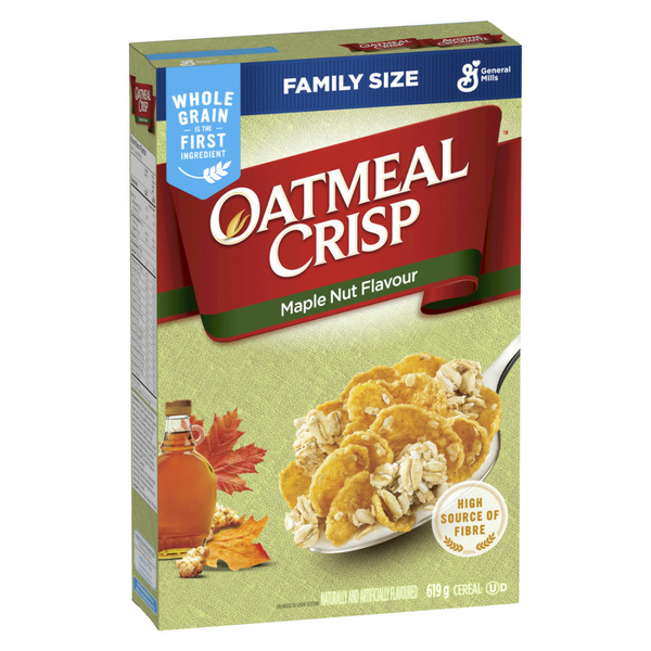 Cereal General Mills Oatmeal Crisp Breakfast Cereal, Maple Nut, Family Size, High Fibre hero