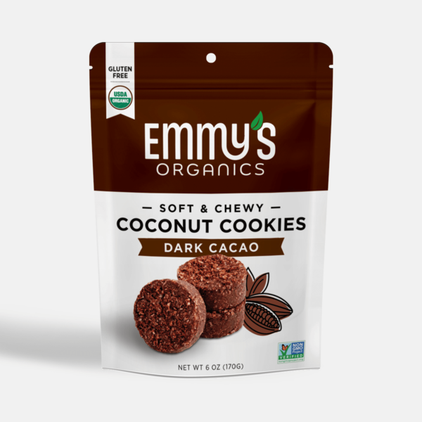 Cookies & Cakes Emmy's Organics Coconut Cookies, Dark Cacao hero