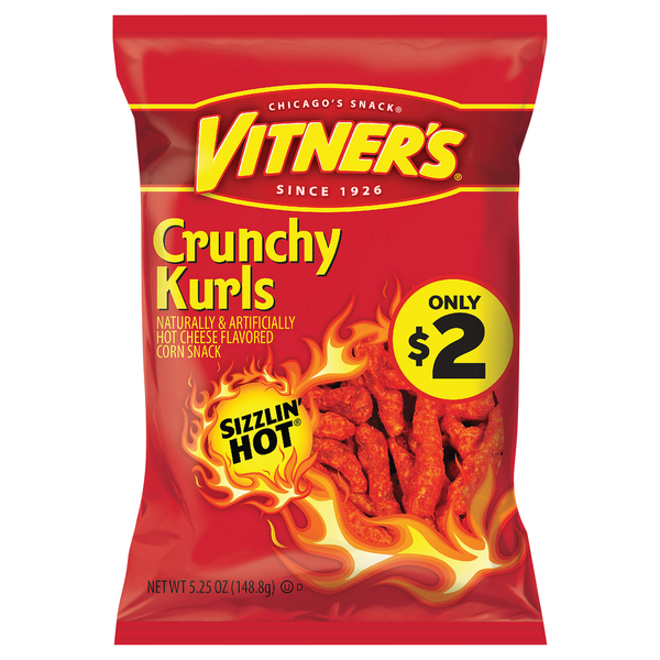 Crackers Vitner's Crunchy Kurls, Sizzlin Hot hero