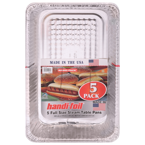 Baking Supplies & Decor Handi-foil Steam Table Pans, Full Size, 5 Pack hero