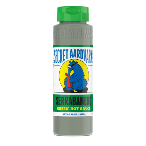 Condiments Secret Aardvark Serrabanero, Green Hot Sauce hero