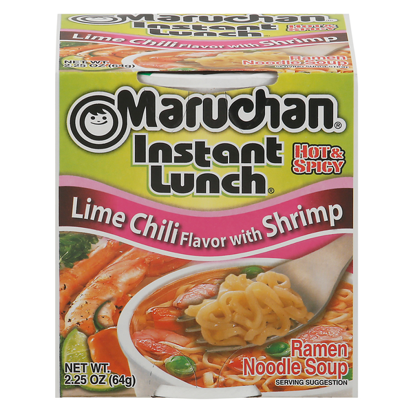 Instant Foods Maruchan Ramen Noodle Soup, Lime Chili Flavor with Shrimp, Hot & Spicy hero