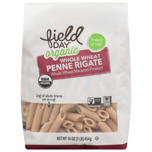 Dry Pasta FIELD DAY Penne Rigate, Organic, Whole Wheat hero