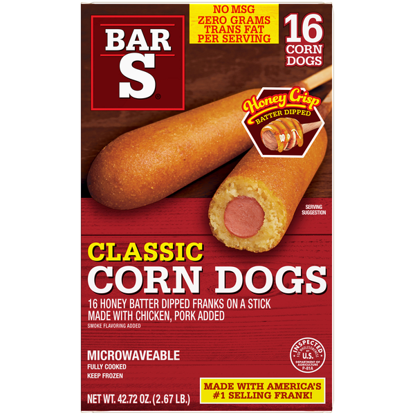 Appetizers & Sides Bar-S Honey Crisp Batter Dipped Classic Corn Dogs Frozen Snack hero