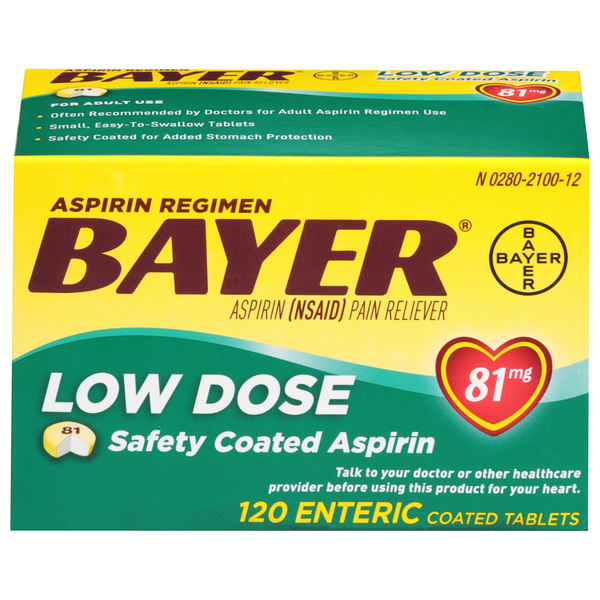 Muscles, Joints & Pain Relief Bayer Aspirin, Low Dose, 81 mg, Tablets hero