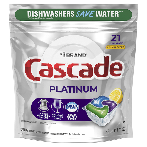 Dish Detergents Cascade Dishwasher Detergent Pods, Lemon hero