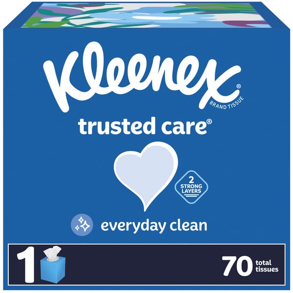 Facial Care Kleenex Trusted Care Facial Tissues Cube Box 2 Ply hero