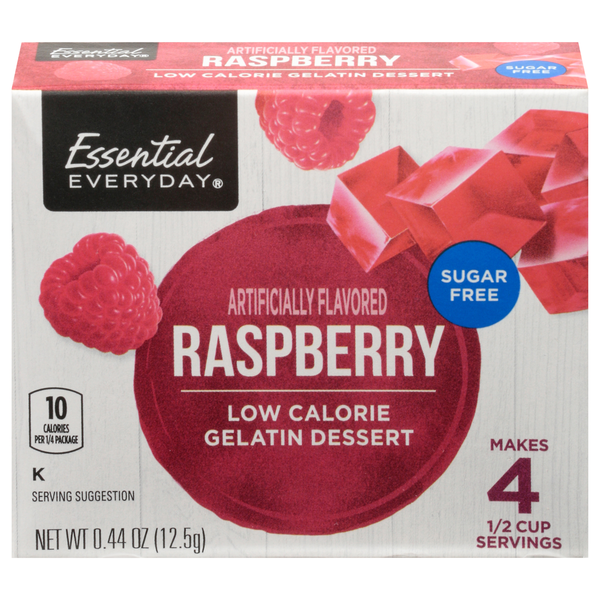 Doughs, Gelatins & Bake Mixes Essential Everyday Gelatin Dessert, Low Calorie, Raspberry hero