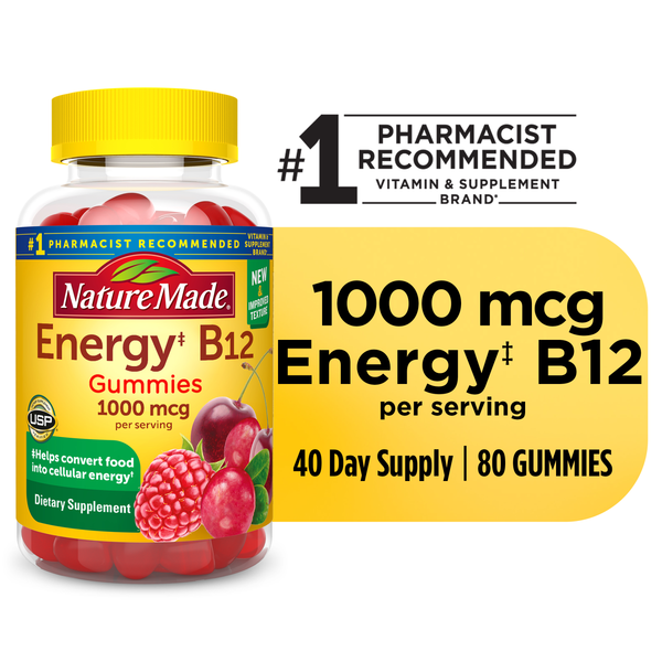 Supplements Nature Made Energy B12 Gummies, 1000 mcg, Cherry & Wild Berries hero