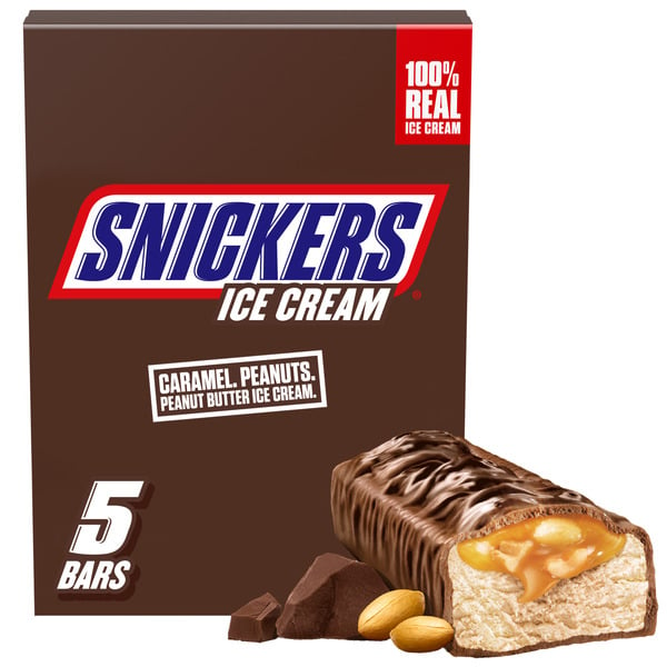 Dairy & Eggs SNICKERS Peanut Butter Milk Chocolate Ice Cream Bars, 5 Pack, 2 Oz Bars hero