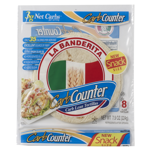 Mexican/Hispanic/Latino Foods La Banderita Carb Counter Snack Size, 5.5" Low Carb Tortillas hero