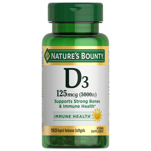 Supplements Nature's Bounty Vitamin D3 5000 Rapid Release Softgels hero