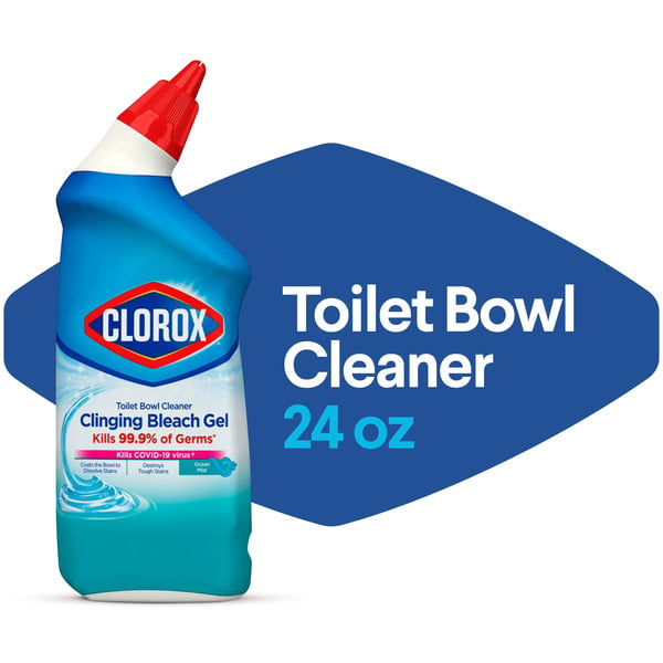 Cleaning Products and Supplies Clorox Toilet Bowl Cleaner, Clinging Bleach Gel, Ocean Mist hero