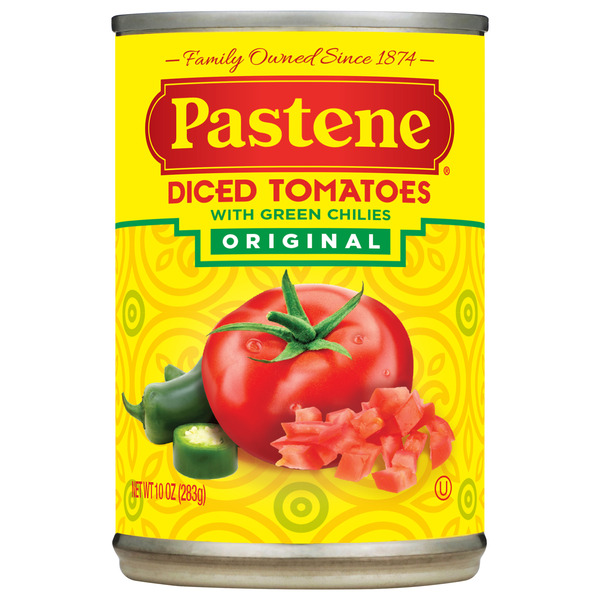 Canned & Jarred Vegetables Pastene Diced Tomatoes with Green Chilies hero