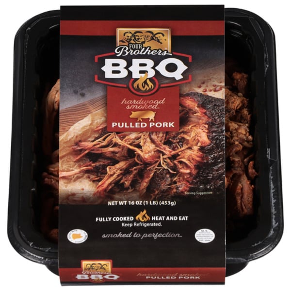 Prepared Meals Four Brothers BBQ Smoked Fully Cooked Pulled Pork hero