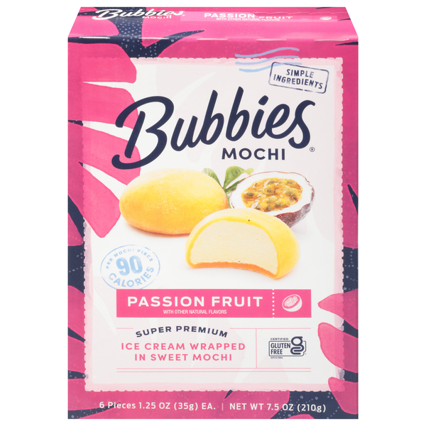 Ice Cream & Ice Bubbies Mochi, Passion Fruit, Super Premium hero