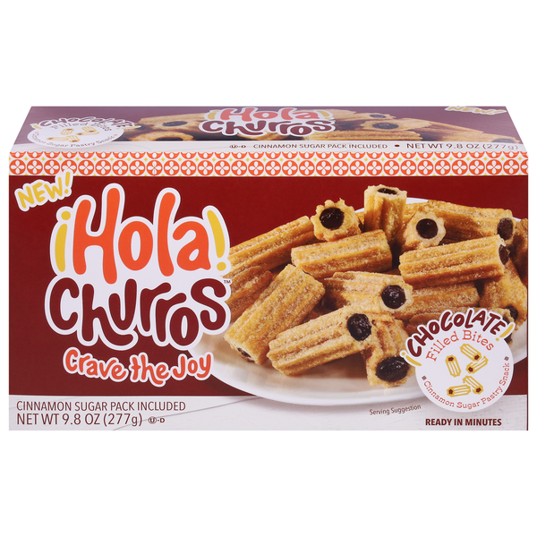 Bakery Desserts Hola Churros! Pastry Snack, Chocolate Filled, Bites hero