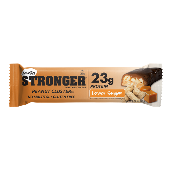 Energy & Granola Bars NuGo Stronger Peanut Cluster, Gluten Free, 23g Whey Protein Bar hero