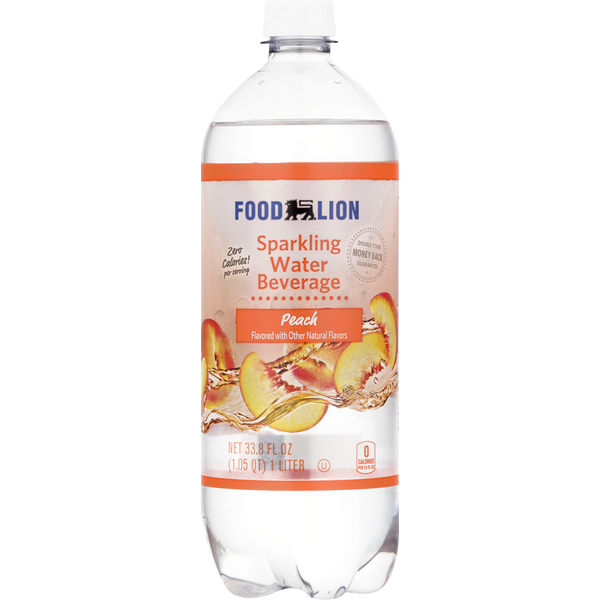 Water, Seltzer & Sparkling Water Food Lion Water Beverage, Sparkling, Peach hero