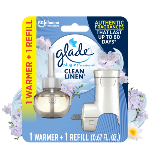 Air Fresheners & Candles Glade PlugIns Scented Oil Air Freshener Warmer + Refills, Clean Linen™ hero