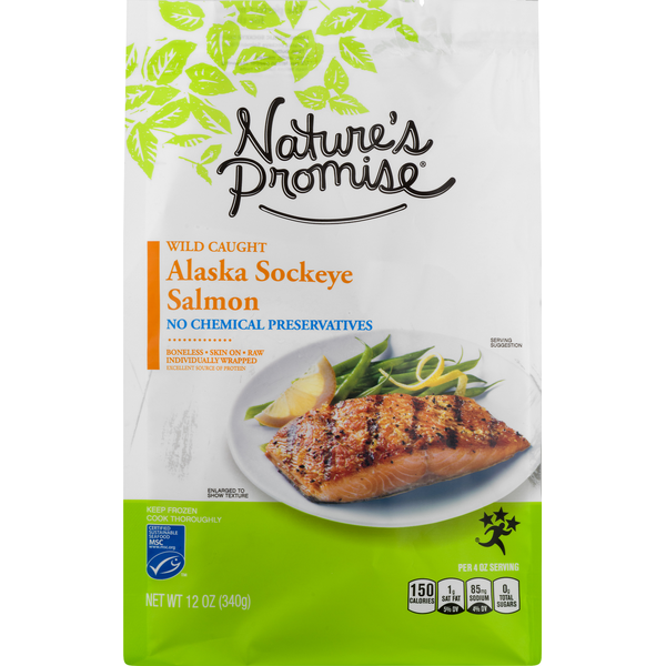 Frozen Seafood Nature's Promise Salmon, Alaska Sockeye, Wild Caught hero