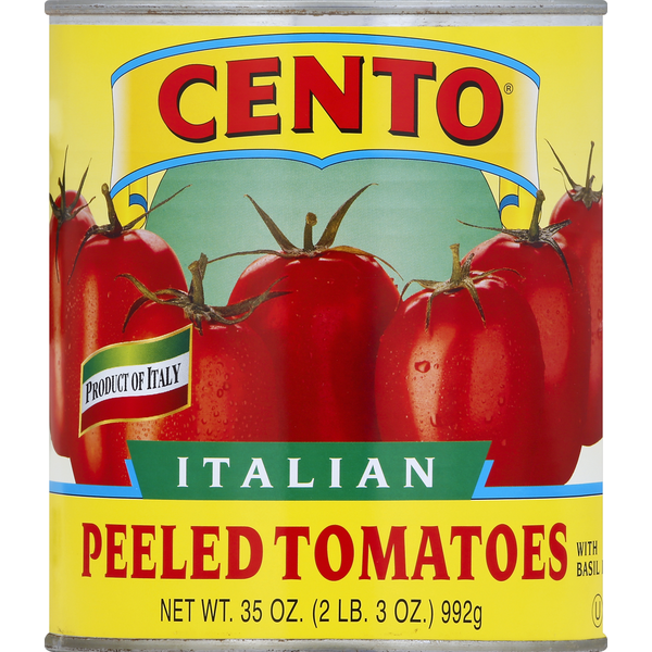 Canned & Jarred Vegetables Cento Tomatoes, Italian, with Basil Leaf, Peeled hero