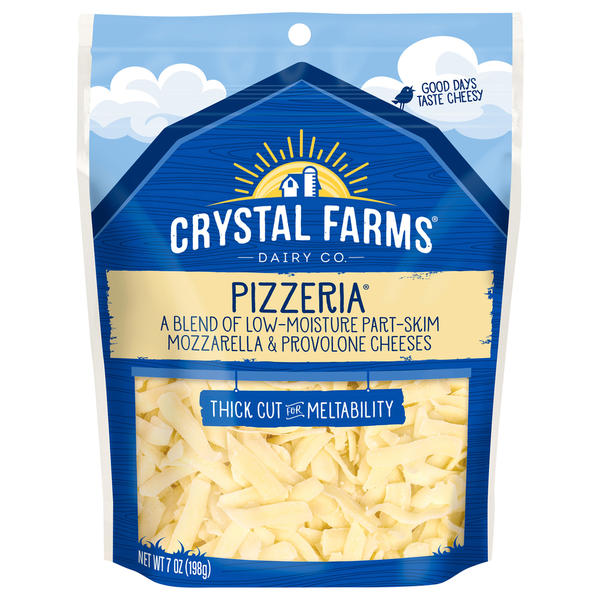 Cheese Crystal Farms Cheeses, Part-Skim, Pizzeria, Low-Moisture hero