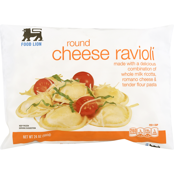 Frozen Meals Food Lion Ravioli, Cheese, Round hero