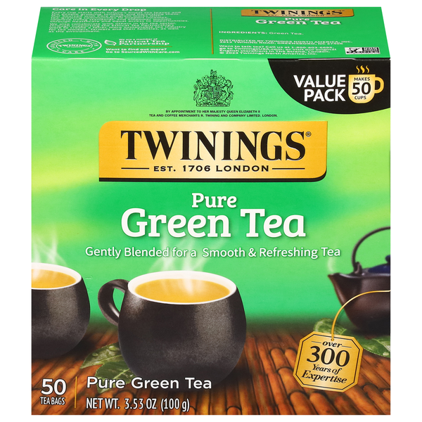 Tea Twinings Green Tea, Pure, Bags, Value Pack hero