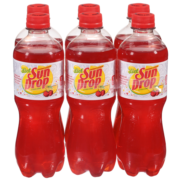 Soft Drinks Sun Drop Citrus Soda, Cherry Lemon, Diet hero