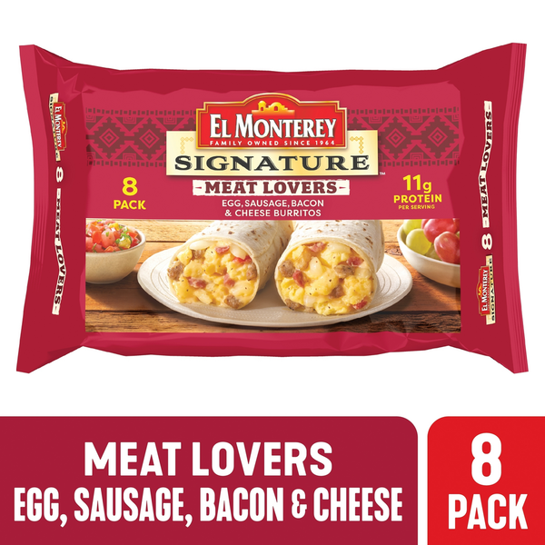 Breakfast El Monterey Burritos, Meat Lovers hero