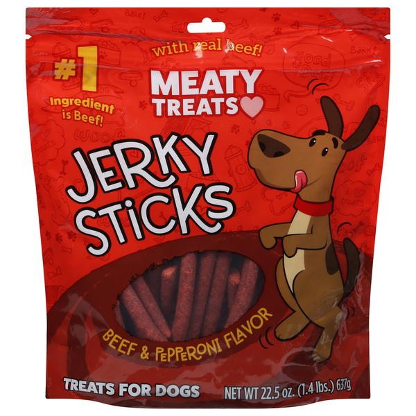 Dog Food & Care Meaty Treats Treats for Dogs, Beef & Pepperoni Flavor hero