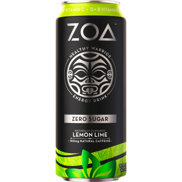 Zoa Lemon Lime Zero Sugar Energy Drink hero