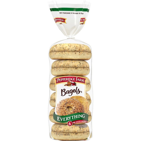 Conventional Breads (Grocery) Pepperidge Farm Everything Bagels hero