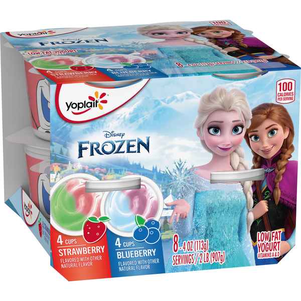 Ice Cream, Novelties & Ice Yoplait Disney Frozen Low Fat Kids Yogurt Cup Variety Pack hero