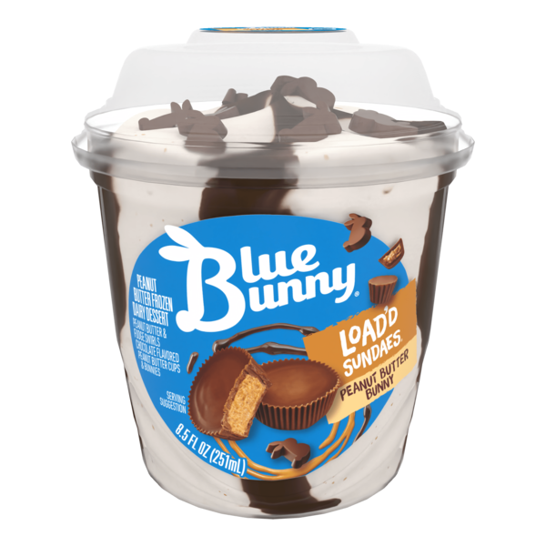 Ice Cream, Novelties & Ice Blue Bunny Load'd Sundaes Peanut Butter Bunny Cup hero