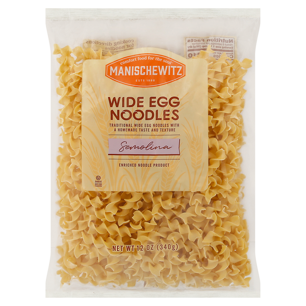 Manischewitz Egg Noodles, Wide, Semolina hero