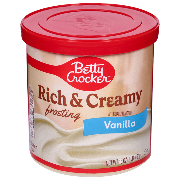 Baking & Supplies Betty Crocker Frosting, Vanilla, Rich & Creamy hero