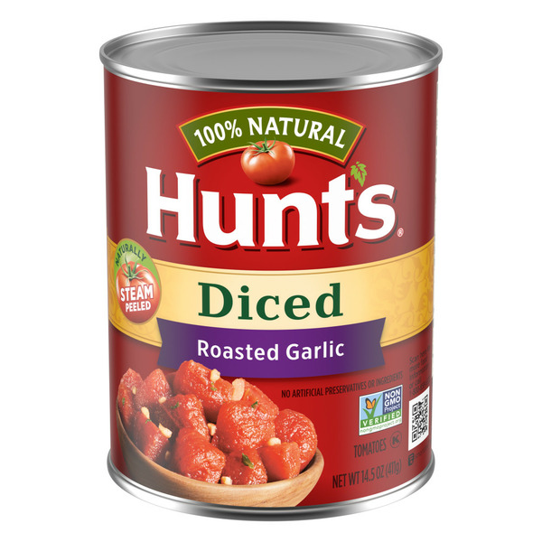 Canned & Jarred Vegetables Hunt's Diced Tomatoes with Roasted Garlic hero