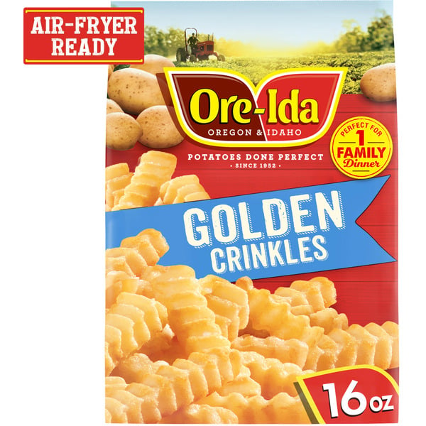 Ore-Ida Golden Crinkles French Fries Fried Frozen Potatoes hero