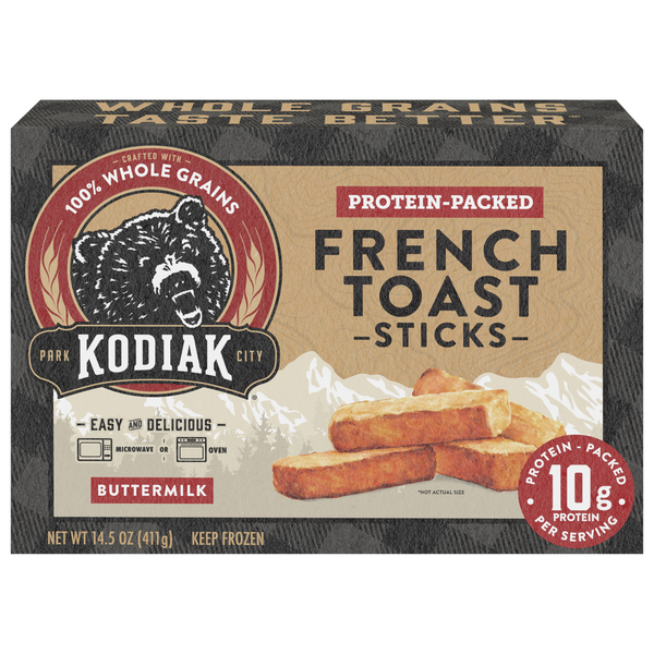 Frozen Breakfast Kodiak French Toast Sticks, Protein-Packed, Buttermilk hero