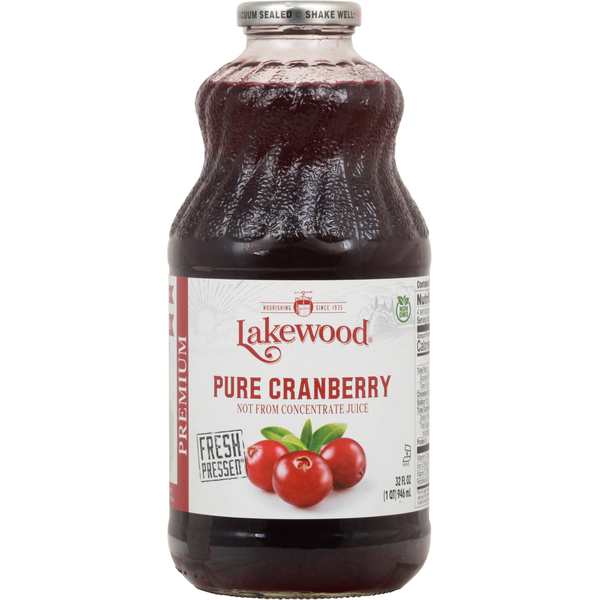 Juice & Nectar (Shelf-Stable) Lakewood Juice, Premium, Pure Cranberry hero