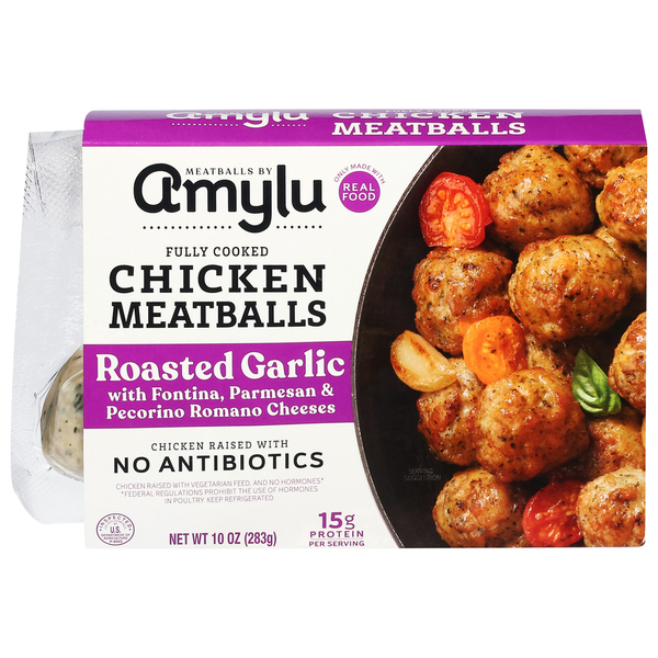 Prepared Meals Amylu Chicken Meatballs, Roasted Garlic hero