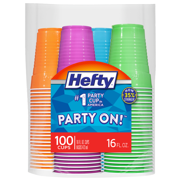 Plates, Bowls, Cups & Flatware Hefty Assorted Colors Cups hero