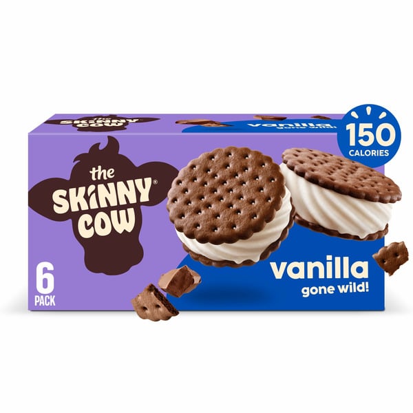 Ice Cream & Ice Skinny Cow Vanilla Gone Wild Vanilla Ice Cream Sandwich hero