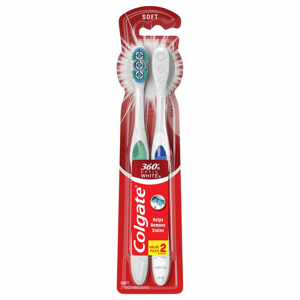 Oral Care Colgate 360 Optic White Soft Toothbrushes for Stain Removal hero