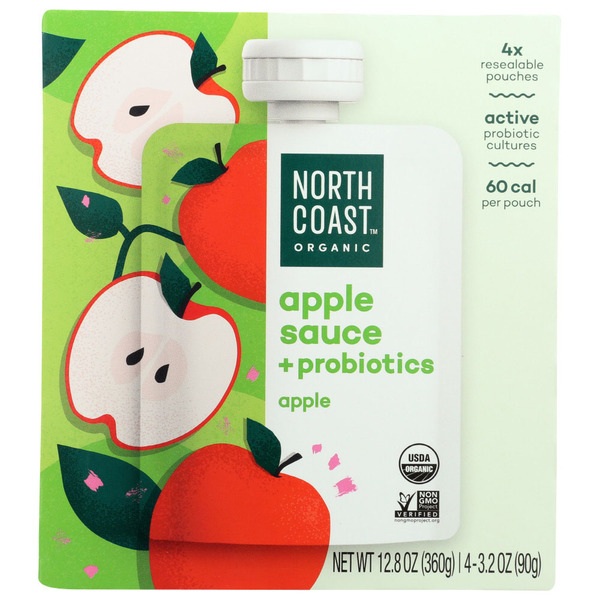 Fruit & Vegetable Snacks North Coast Organic Probiotic Apple Sauce hero