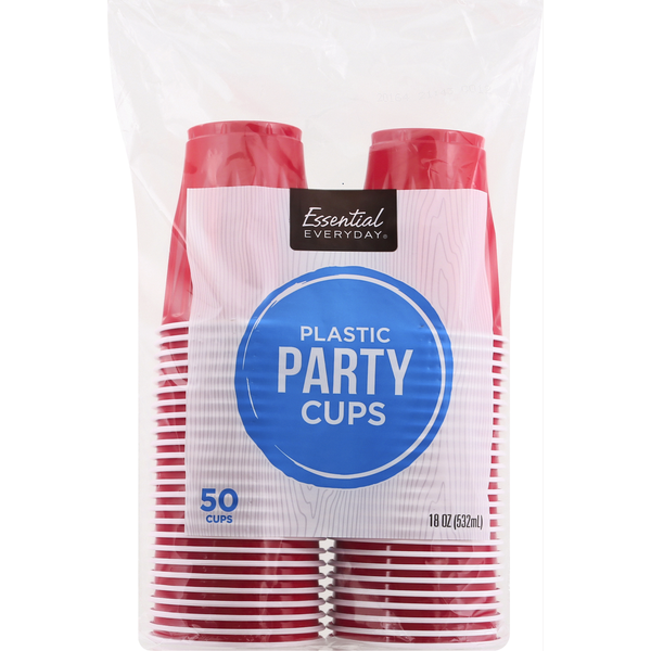 Plates, Bowls, Cups & Flatware Essential Everyday Party Cups, Plastic, 18 Ounces hero