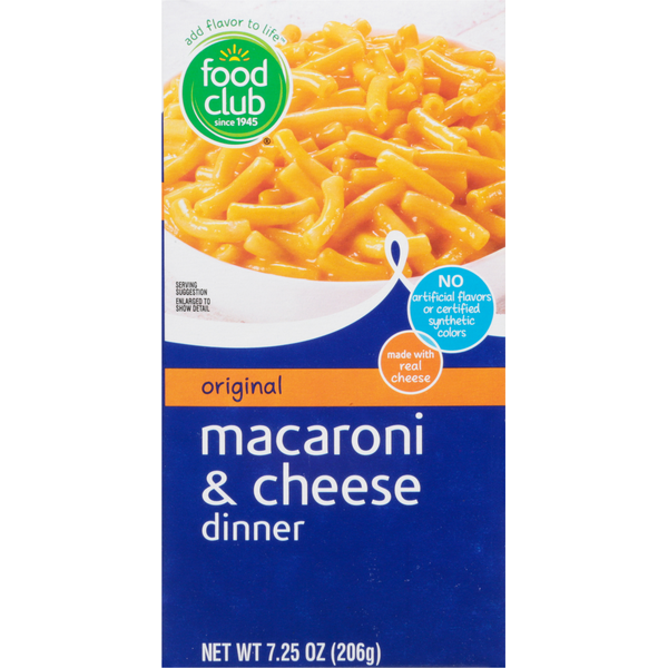 Instant Foods Food Club Macaroni & Cheese Dinner, Original hero