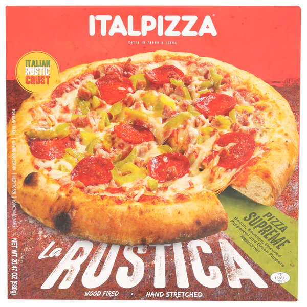 Frozen Pizza Italpizza Larustica Italpizza Wood Fired Larustica Round Pizza Supreme hero